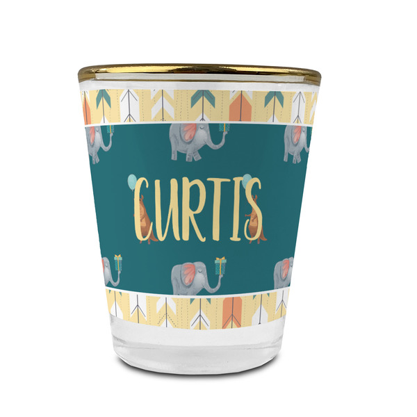 Custom Animal Friend Birthday Glass Shot Glass - 1.5 oz - with Gold Rim - Set of 4 (Personalized)