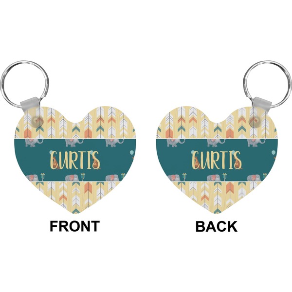 Animal Friend Birthday Heart Keychain (Front + Back)