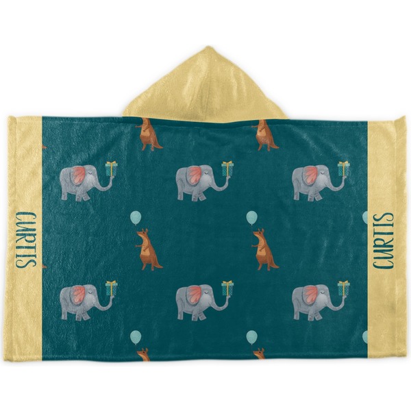 Custom Animal Friend Birthday Kids Hooded Towel (Personalized)