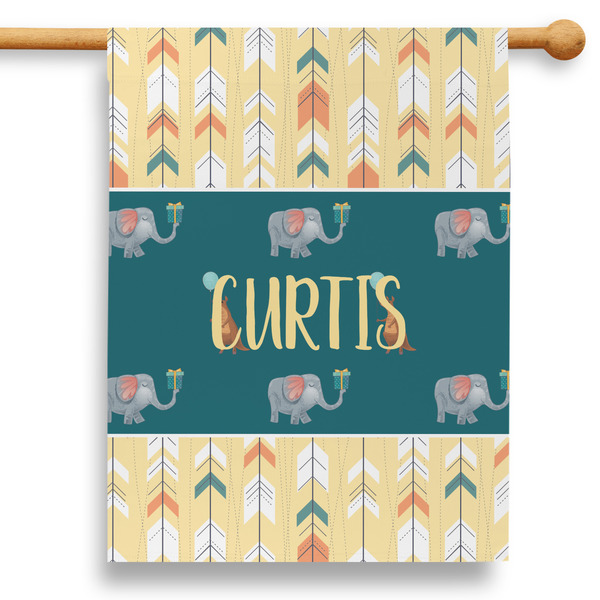 Custom Animal Friend Birthday 28" House Flag - Double Sided (Personalized)
