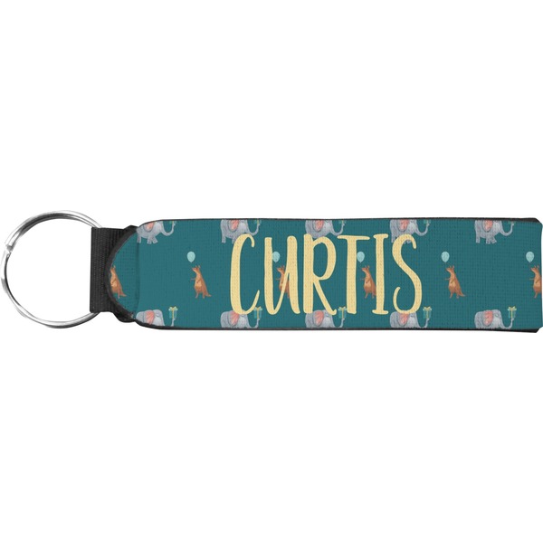 Custom Animal Friend Birthday Neoprene Keychain Fob (Personalized)