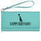Animal Friend Birthday Ladies Wallet - Leather - Teal - Front View