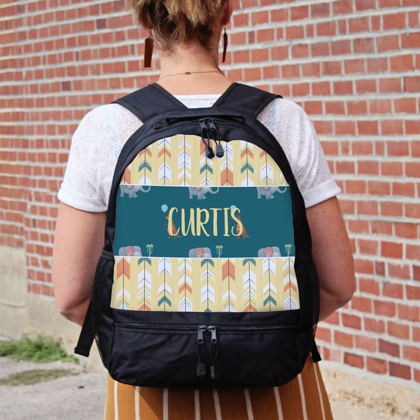 Animal Friend Birthday Large Backpack - Black - On Back