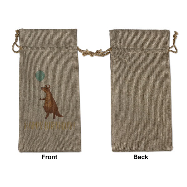 Animal Friend Birthday Large Burlap Gift Bags - Front Approval