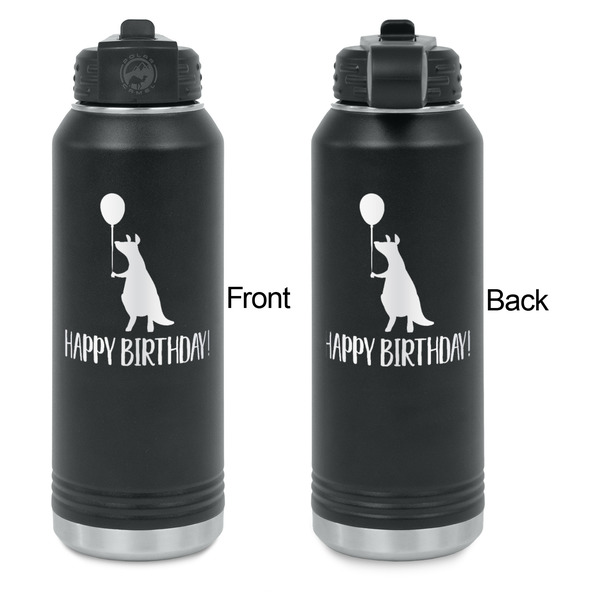 Animal Friend Birthday Laser Engraved Water Bottles - Front & Back Engraving - Front & Back View