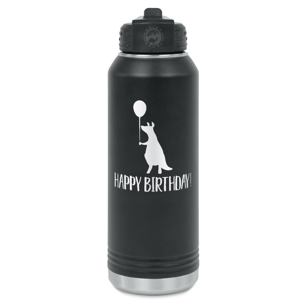 Custom Animal Friend Birthday Water Bottle - Laser Engraved - Front (Personalized)