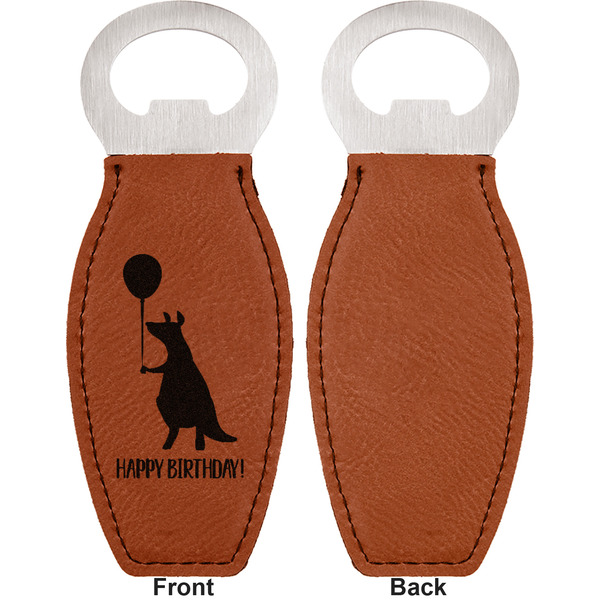 Animal Friend Birthday Leather Bar Bottle Opener - Front and Back (single sided)