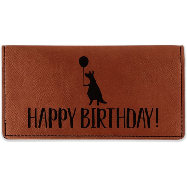 Custom Animal Friend Birthday Leatherette Checkbook Holder - Double Sided (Personalized)