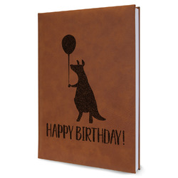Animal Friend Birthday Leather Sketchbook - Large - Double Sided (Personalized)