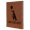 Animal Friend Birthday Leather Sketchbook - Large - Double Sided - Angled View