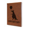 Animal Friend Birthday Leather Sketchbook - Small - Single Sided - Angled View