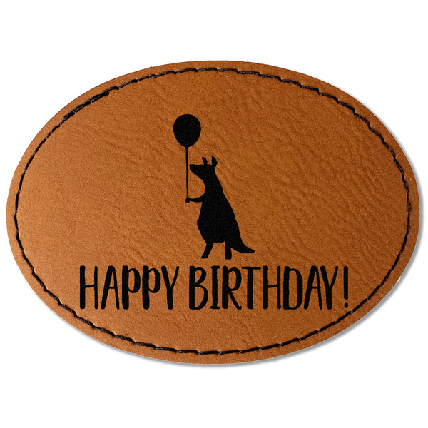 Animal Friend Birthday Leatherette Patches - Oval