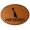 Animal Friend Birthday Faux Leather Iron On Patch - Oval (Personalized)