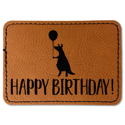 Animal Friend Birthday Faux Leather Iron On Patch - Rectangle (Personalized)