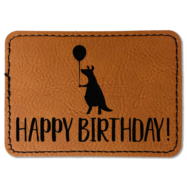Custom Animal Friend Birthday Faux Leather Iron On Patch - Rectangle (Personalized)
