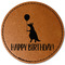 Animal Friend Birthday Faux Leather Iron On Patch - Round (Personalized)