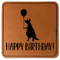 Animal Friend Birthday Faux Leather Iron On Patch - Square (Personalized)