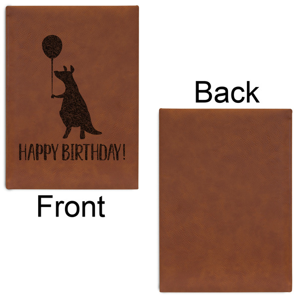 Animal Friend Birthday Leatherette Sketchbooks - Large - Single Sided - Front & Back View