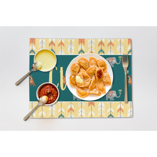 Animal Friend Birthday Linen Placemat - Lifestyle (single)