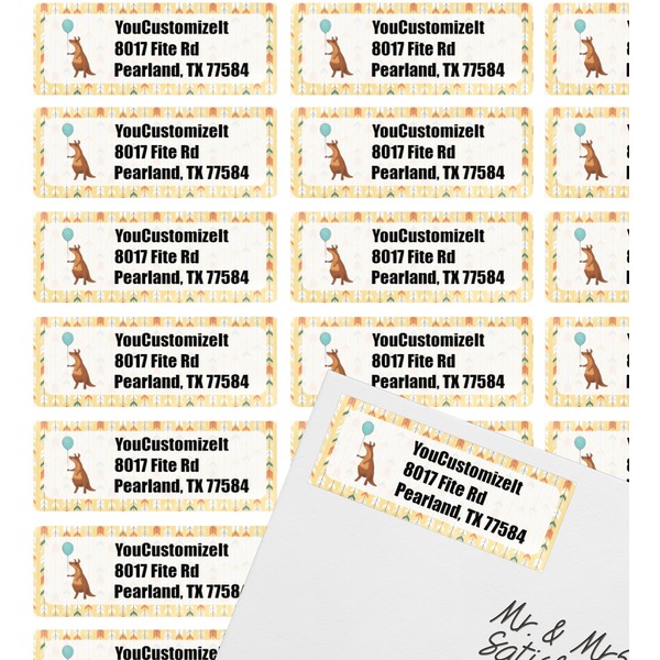 Animal Friend Birthday Mailing Label on Envelope - Multiple Labels