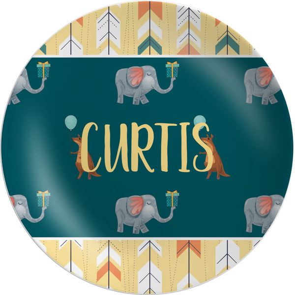 Custom Animal Friend Birthday Melamine Plate (Personalized)