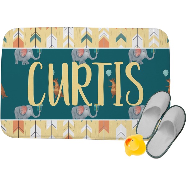Custom Animal Friend Birthday Memory Foam Bath Mat - 34"x21" (Personalized)