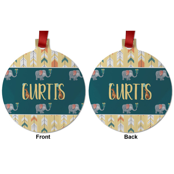 Animal Friend Birthday Metal Ball Ornament - Front and Back