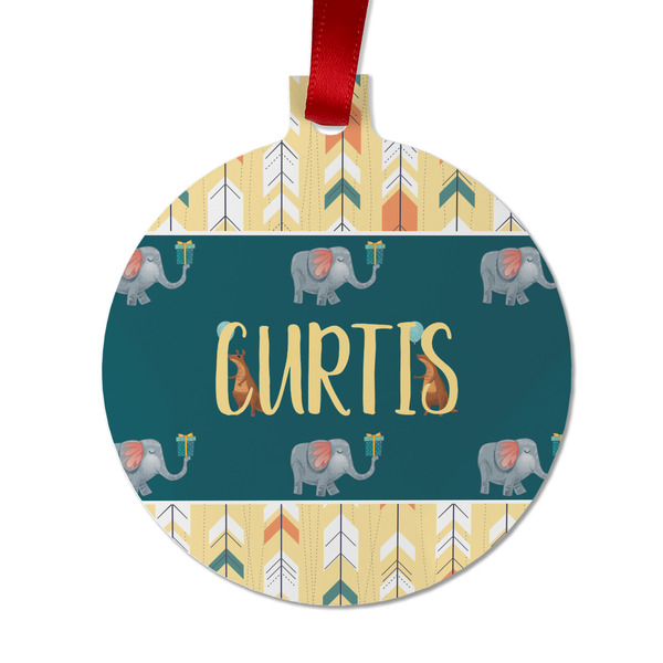 Custom Animal Friend Birthday Metal Ball Ornament - Double Sided w/ Name or Text