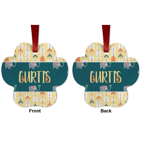 Animal Friend Birthday Metal Paw Ornament - Front and Back