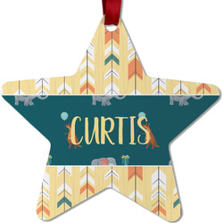 Animal Friend Birthday Metal Star Ornament - Double Sided w/ Name or Text