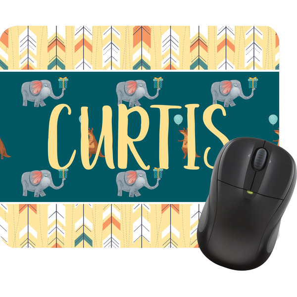 Custom Animal Friend Birthday Rectangular Mouse Pad (Personalized)