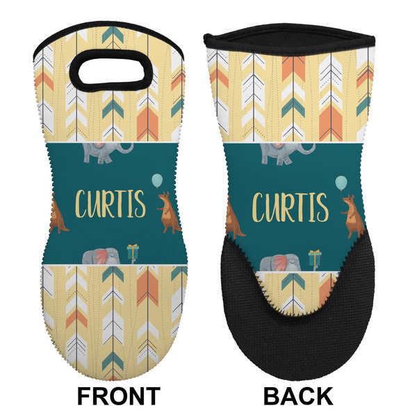 Animal Friend Birthday Neoprene Oven Mitt (Front & Back)