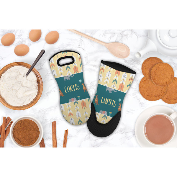 Animal Friend Birthday Neoprene Oven Mitt - Lifestyle Image