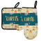 Animal Friend Birthday Left Oven Mitt & Pot Holder Set w/ Name or Text