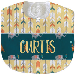 Animal Friend Birthday Velour Baby Bib w/ Name or Text