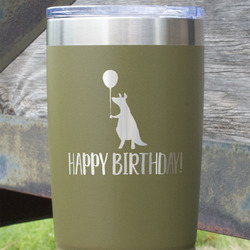Animal Friend Birthday 20 oz Stainless Steel Tumbler - Olive - Single Sided (Personalized)