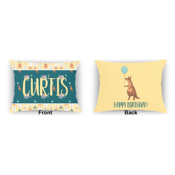 Animal Friend Birthday Outdoor Rectangular Throw Pillow (Front and Back)