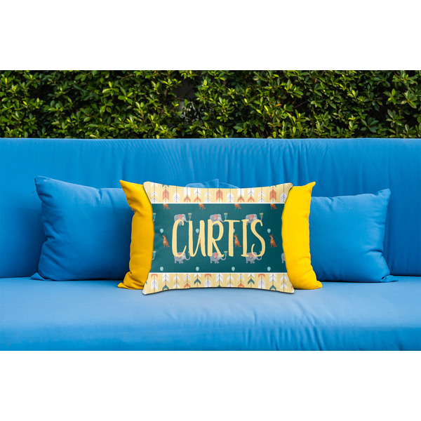 Animal Friend Birthday Outdoor Throw Pillow  - LIFESTYLE (Rectangular - 20x14)