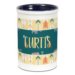 Animal Friend Birthday Ceramic Pencil Holders - Blue