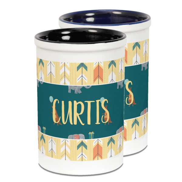 Custom Animal Friend Birthday Ceramic Pencil Holder - Large