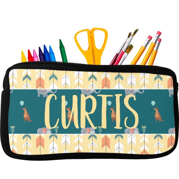 Custom Animal Friend Birthday Neoprene Pencil Case (Personalized)