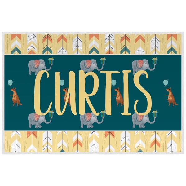 Custom Animal Friend Birthday Laminated Placemat w/ Name or Text