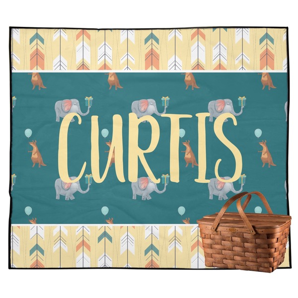 Custom Animal Friend Birthday Outdoor Picnic Blanket (Personalized)