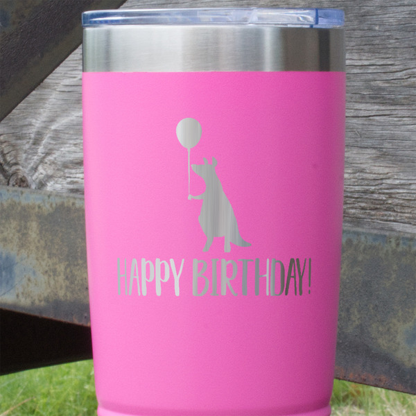 Animal Friend Birthday Pink Polar Camel Tumbler - 20oz - Close Up