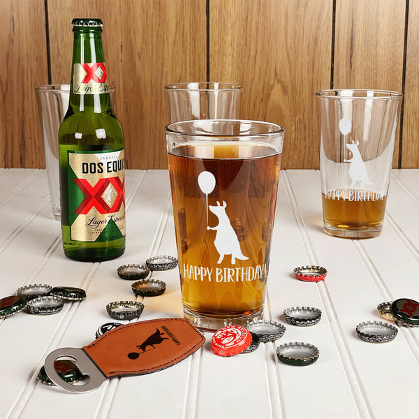 Animal Friend Birthday Pint Glasses - In Context