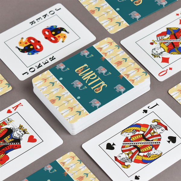 Animal Friend Birthday Playing Cards - Front & Back View