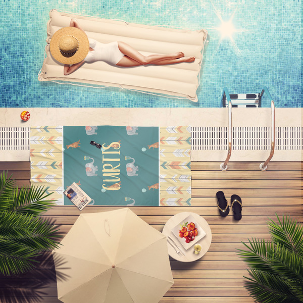 Animal Friend Birthday Pool Towel Lifestyle