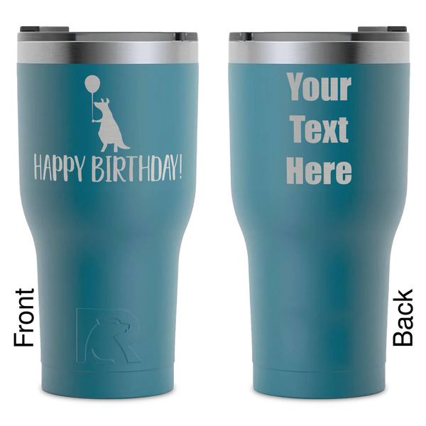 Custom Animal Friend Birthday RTIC Tumbler - Dark Teal - Laser Engraved - Double-Sided (Personalized)