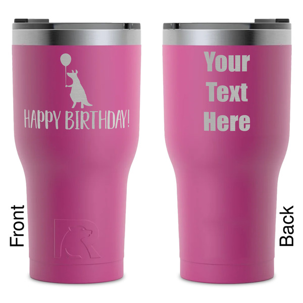 Custom Animal Friend Birthday RTIC Tumbler - Magenta - Laser Engraved - Double-Sided (Personalized)