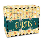 Animal Friend Birthday Wood Recipe Box - Full Color Print (Personalized)